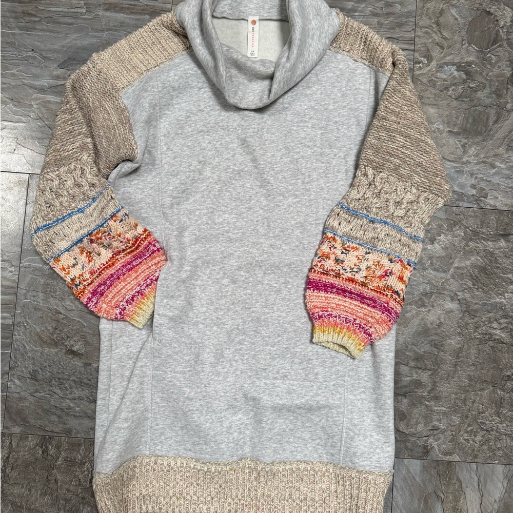 Anthropologie Daily Practice cozy sweatshurt dress with Sweater Sleeves